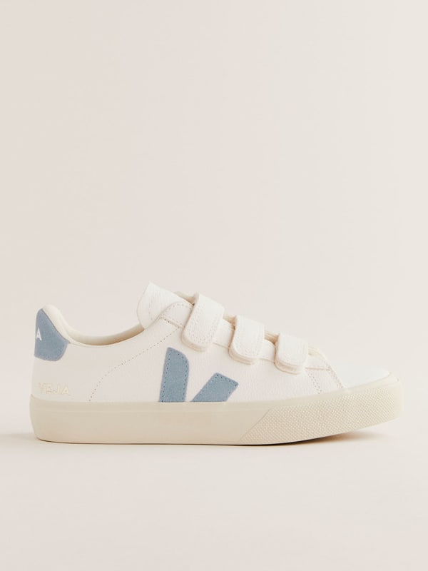 Veja Recife Leather Sneaker - Extra White / Steel